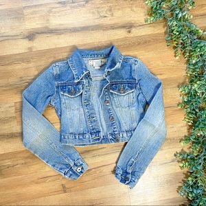 YMI | Cropped Distressed Jean Jacket